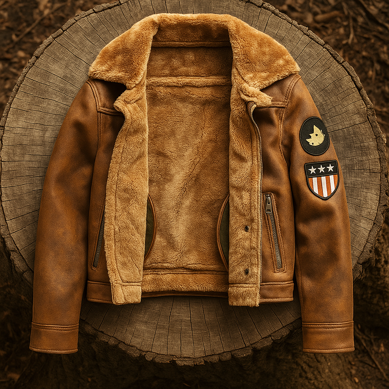 Chaqueta de Hombre de Cuero Legítimo Falcon +3 REGALOS: Cinturón, Reloj y Billetera