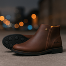 Kit Bota Zavu Casual Ortopédica de Hombre en Cuero Legítimo +3 REGALOS: Cinturón, Gorra y Billetera